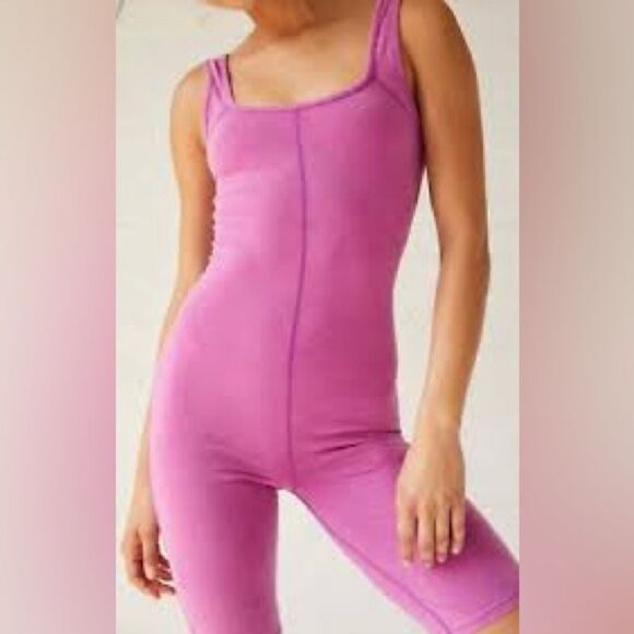 Free People Movement Hot Shot Romper | Small | Magenta Disco - Picture 3 of 7